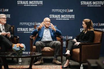 Judge Daniel Weinstein speaks on a panel at a Straus Institute event
