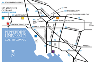 map of Pepperdine University campus 