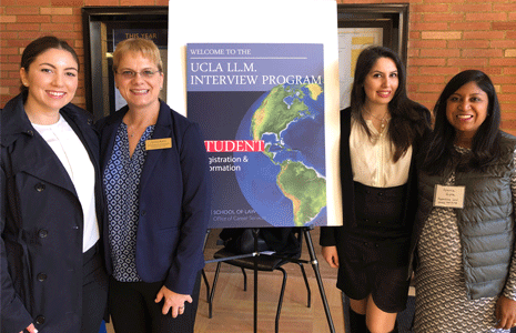 Joanna Reese, Aparna Gupta, and Straus students at the 2019 LLM Interview Program at UCLA