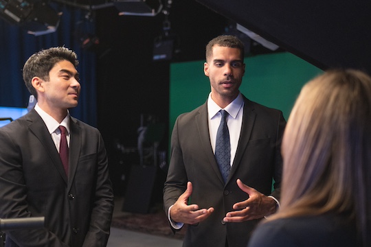two pepperdine law students in the field for LLM in Entertainment, Media, and Sports Law