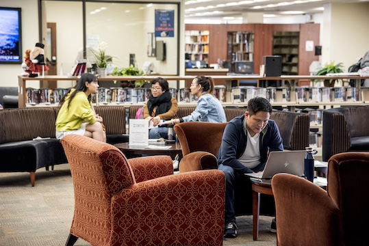 pepperdine law students at the library