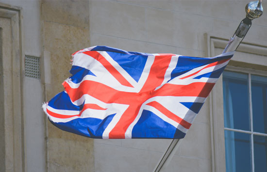 British flag flying in the wind