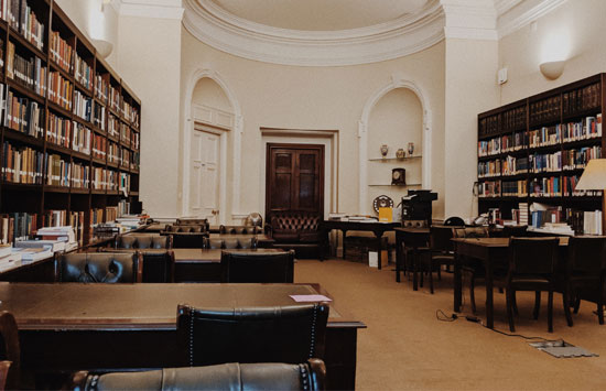 the library at the Pepperdine London campus