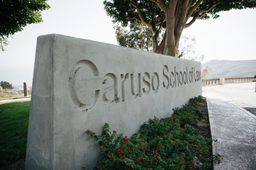The Caruso School of Law monument sign