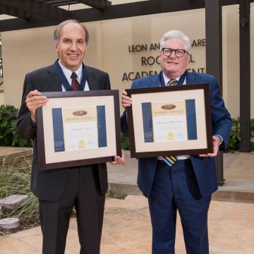 Ahmed Taha and Tom Stipanowich with Howard White awards