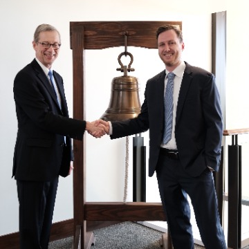 Allen Martin with jobs bell