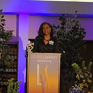 Capri Maddox at Los Angeles Law Library awards
