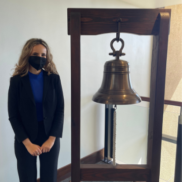 Katrina Cymerman with bell