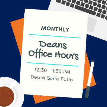 Monthly dean's office hours graphic