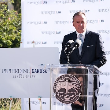 Rick Caruso at outdoor podium