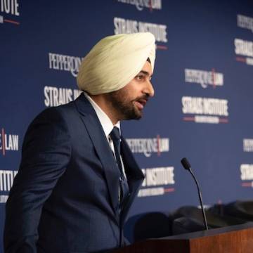 Sukhsimran Singh at podium