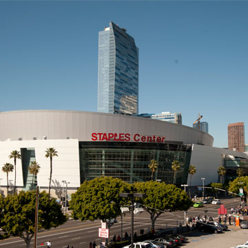 The staples center in Los Angeles 
