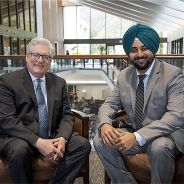 Professors Stipanowich and Singh sitting next to each other
