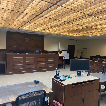 Caruso Law trial courtroom